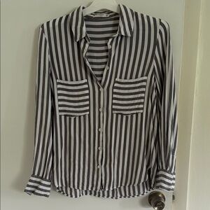 MNG Mango Casual Striped Black and White Women's Top